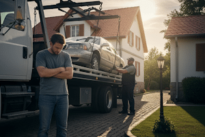 Während einer Privatinsolvenz kümmert sich der Insolvenzverwalter darum, das Auto zu pfänden.